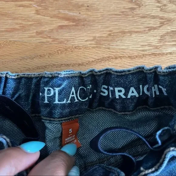 The Children’s Place Boy’s Stretch Straight Leg Denim Regular Jeans Size 5 - Picture 6 of 11